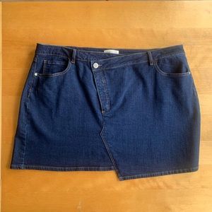 Asymmetrical Denim Mini Skirt